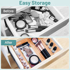WOWBOX 25 PCS Plastic Drawer Organizer Set, 4 Sizes Desk Drawer Divider - Image 4