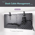 EHO Clamp-On Desk Pegboard, Desk Partition Panel, No-Drill Desk Mounted Peg - Image 6