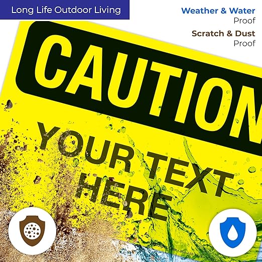 Custom Caution Sign, OSHA Sign, 10x7 Inches, Rust Free .040 Aluminum, Fade - Image 5