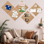 Bouiexye Felt Cork Board Tiles 6 Pack Grey Brown Boards 12"x12" - Image 6