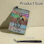 BWEGRHE Small Travel Wallets, Dragonfly Glitter Wood Slim Minimalist Front - Image 2