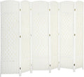 HOMCOM 6 Panel Room Divider, Hand-Woven Freestanding Wall Partition by HOMCOM