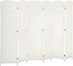 HOMCOM 6 Panel Room Divider, Hand-Woven Freestanding Wall Partition by HOMCOM