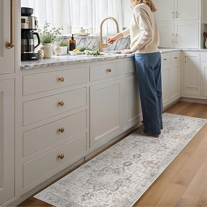 GENIMO Runner Rug 3x8, Non Slip Vintage Hallway Runner Rugs, Low Pile - Image 2