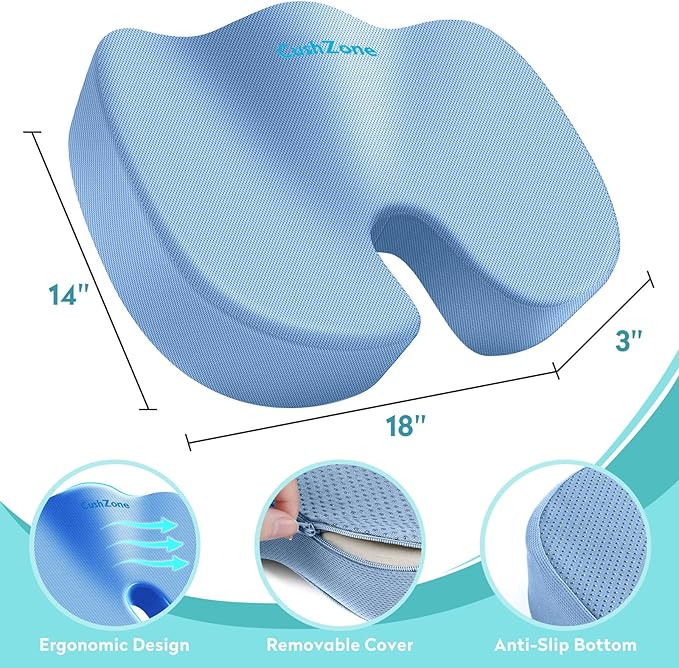 Office Chair Seat Cushion, Cooling Gel Enhanced Memory Foam Cushion - Image 3