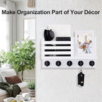 Lwenki Key Holder for Wall – Decorative Wooden Mail Holder and Key Shelf - Image 4