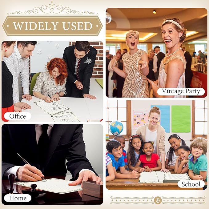 Sabary 200 Sheets Lined Stationary Writing Paper 8.5 x 11 Inch Fancy Vintage - Image 7