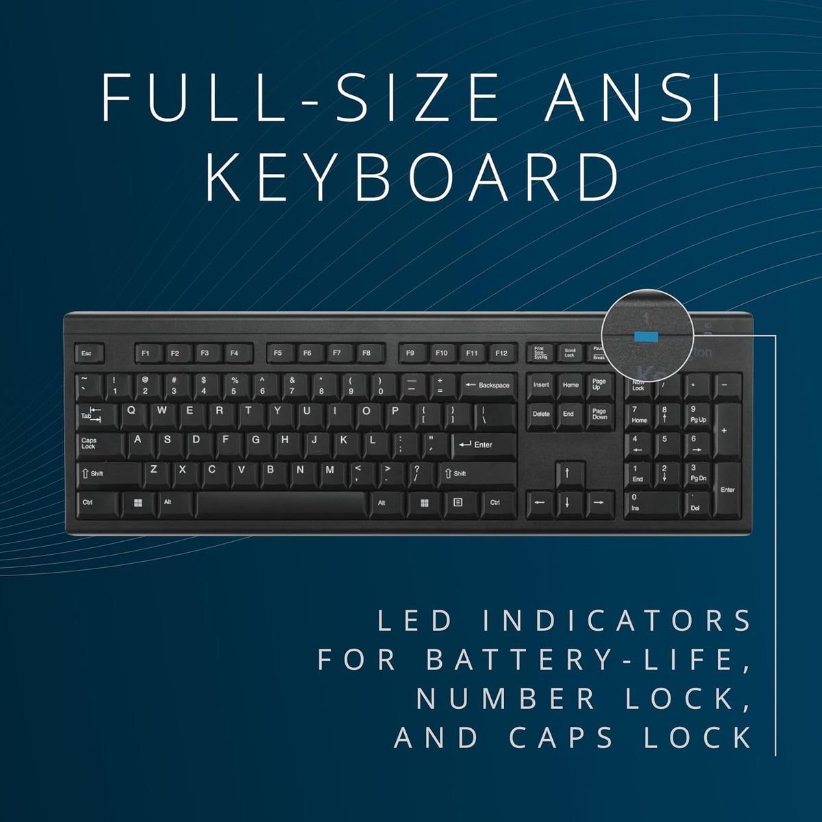 Kensington KM150 EQ Wireless Desktop Set, Wireless Keyboard & Mouse (K755...
