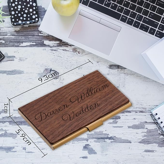 Taikuri Custom Business Card Holder Personalized Engraved Wooden Business Card - Image 2