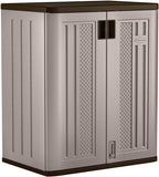 suncast 9 cu ft base storage cabinet, lockable, side view