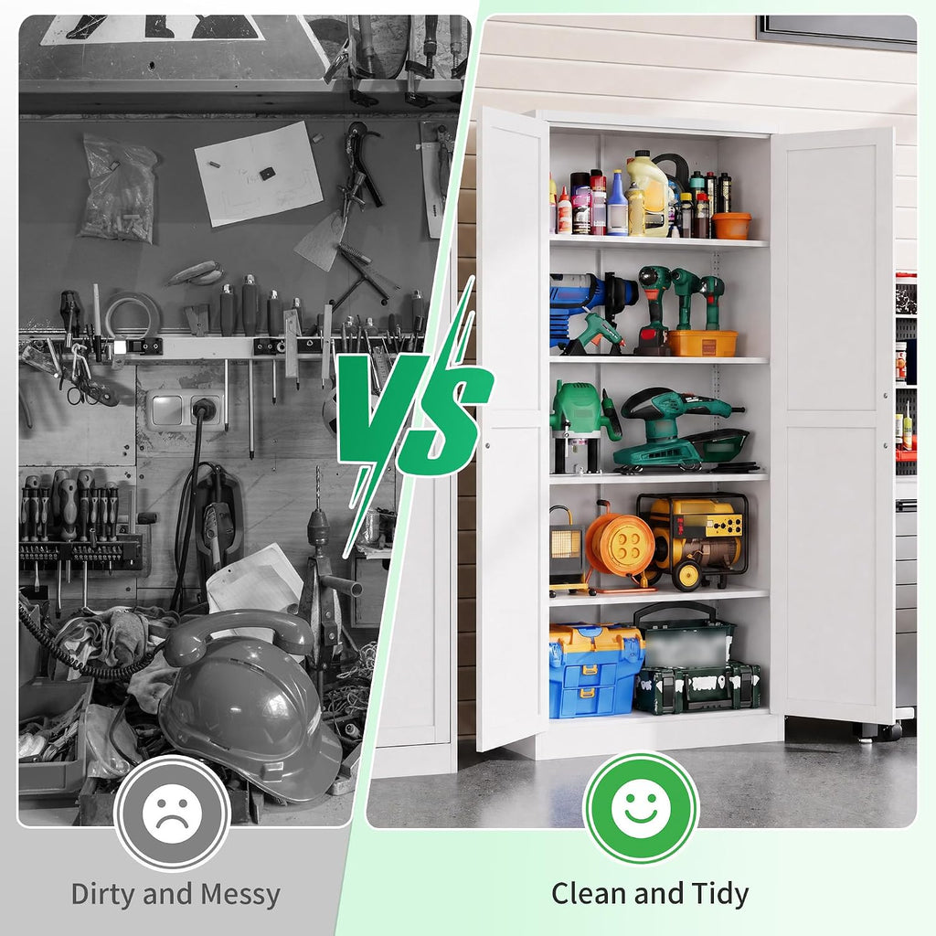 metal garage storage cabinet, durable metal storage solution, view 9