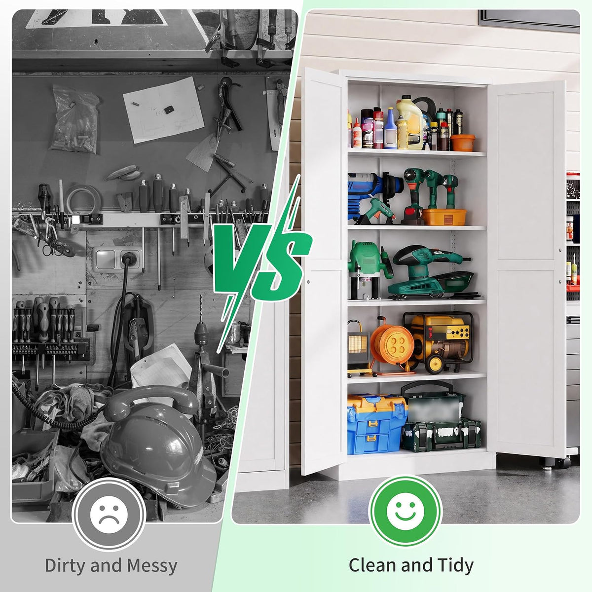 metal garage storage cabinet, durable metal storage solution, view 9