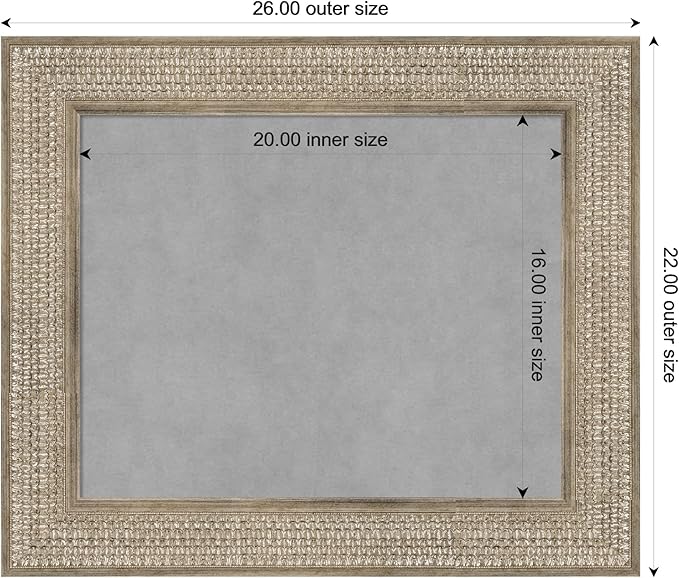 Amanti Art Silver Framed Magnetic Board 22x26 Small Vision Board - Image 4