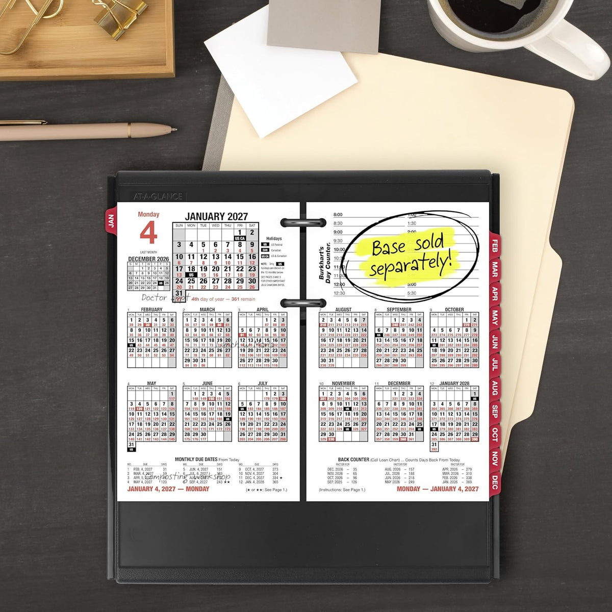 AT-A-GLANCE 2027 Desk Calendar Refill, Daily Desk Pad Refill, 4.5" x 7.5...