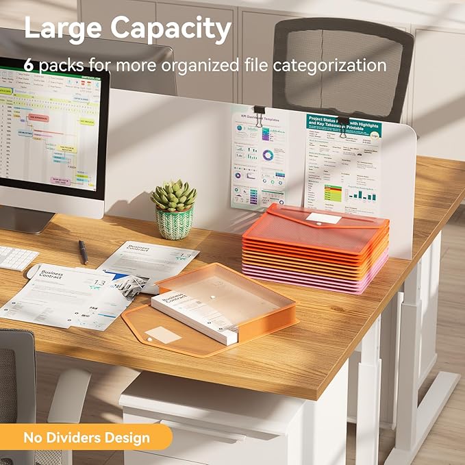 ABC life 6 Pack Plastic Expanding File Folder, Folders - Image 3