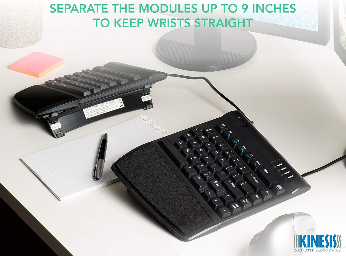 KINESIS Freestyle2 USB-A Ergonomic Keyboard w/ VIP3 Lifters for PC (9" S...