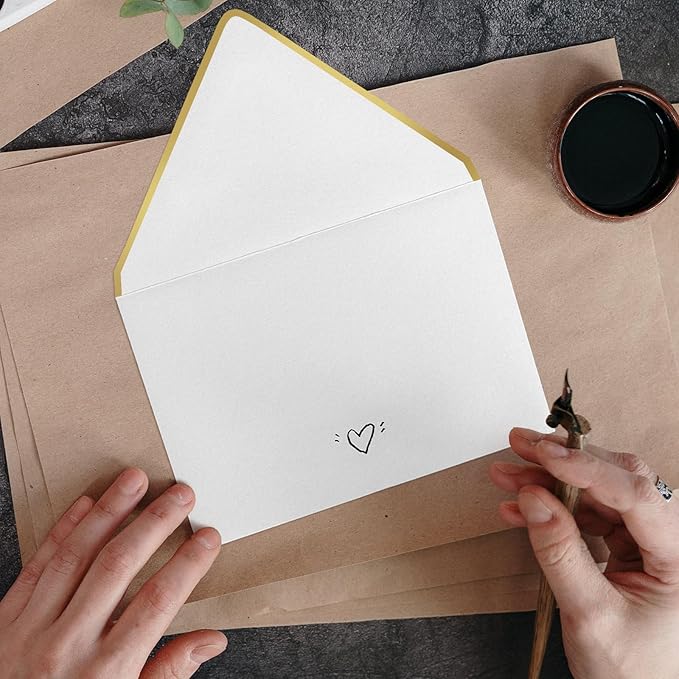 A7 White Envelopes 50 Pcs, Goefun 5x7 V-Flap Fancy Envelopes - Image 6