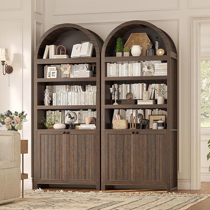 81" Tall Arched Cabinets, Bookcase - Image 8