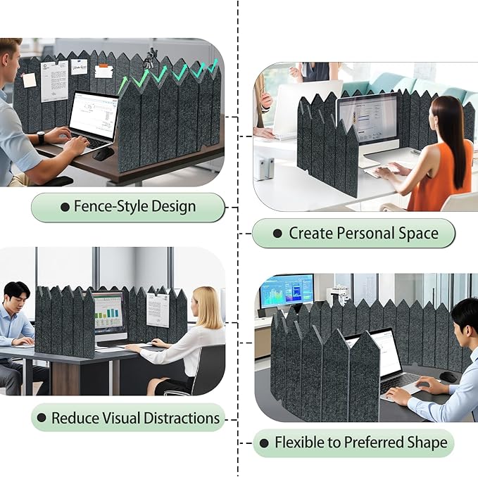 BXI Foldable Felt Desk Divider, 16.5 x 86 Inches Non-Tip Privacy Panel Partition - Image 3