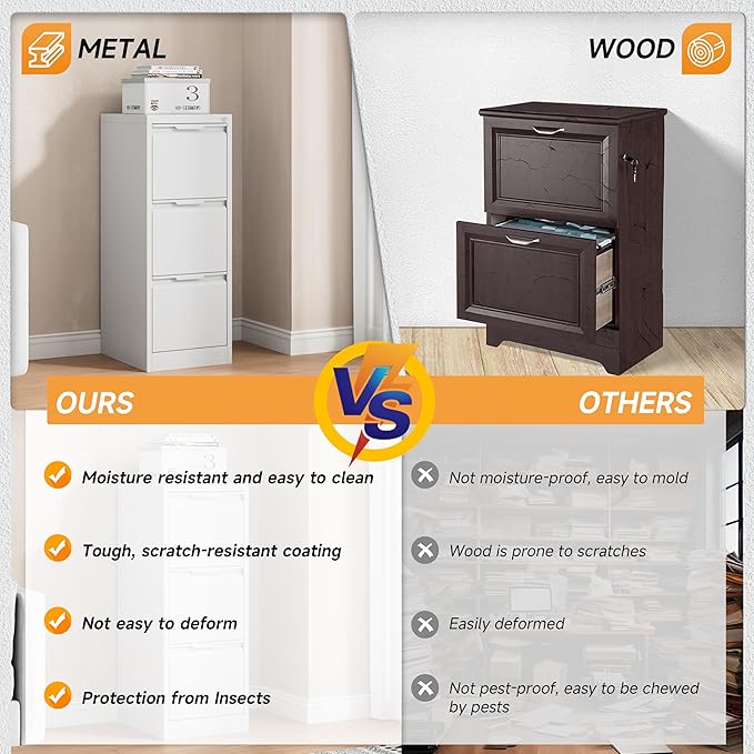 Bestoo 3-Drawer File Cabinet - Image 5