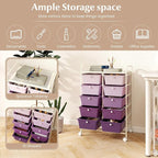 LDAILY 10 Drawer Rolling Cart, Storage Cart Organizer on Wheels, Drawer Cart - Image 5