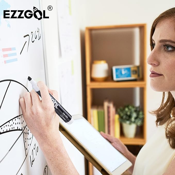 Ezzgol Dry Erase Markers Bulk, 72 Pack Black Low Odor Whiteboard Markers - Image 5