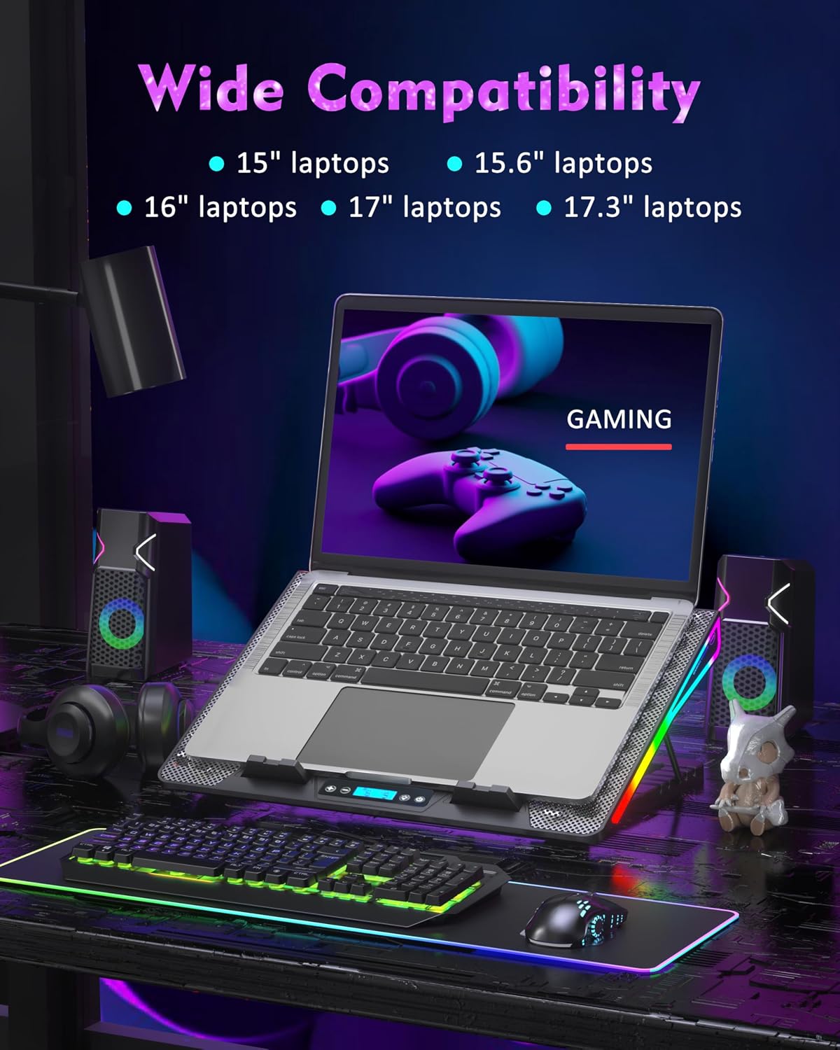 AICHESON Laptop Cooling Pad 15 Powerful Fans for 15-17.3 inch PC Computers