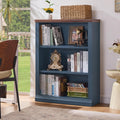 RWYHG 43" Blue Tall Bookshelf, 3-Tier Thick Wooden Book Shelf