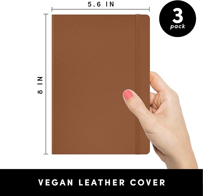 PAPERAGE Lined Journal Notebook, 3 Pack, 160 Pages, Medium 5.6 in x 8 in - Image 2