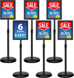 VAIIGO 6Packs 8.5x11 Inch Adjustable Pedestal Poster Sign Stand, Heavy Duty by VAIIGO
