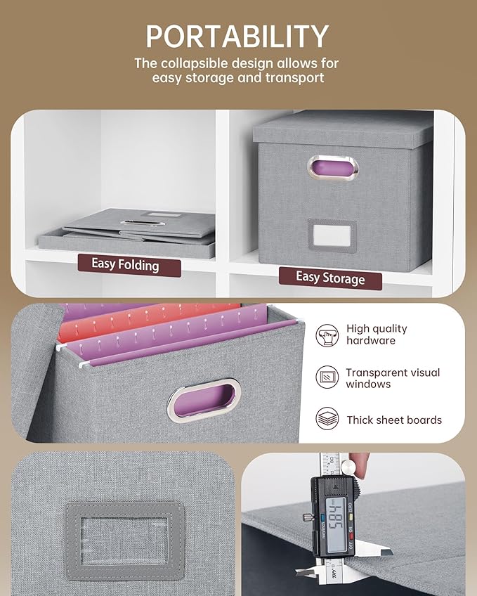 4 Pack File Storage Organizer, Document Organizer, Portable File Box - Image 2