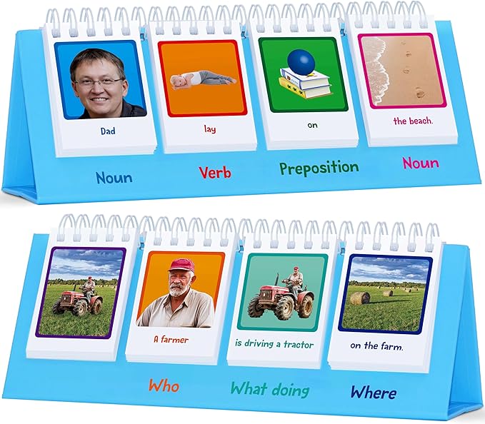 Sentence Flip Charts, 80 Double Sided Cards 40 Sentences, Learn Parts of Speech by SpriteGru