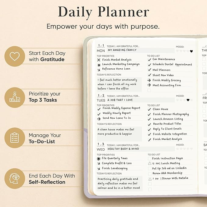 Mantra Planner 2026 Planner, Daily Journal & Gratitude Journal All-In-One - Image 4