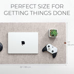 Nordik Large Felt Desk Mat – Stone Oat Beige – 35 x 17 inch – Computer Desk Mat - Image 3
