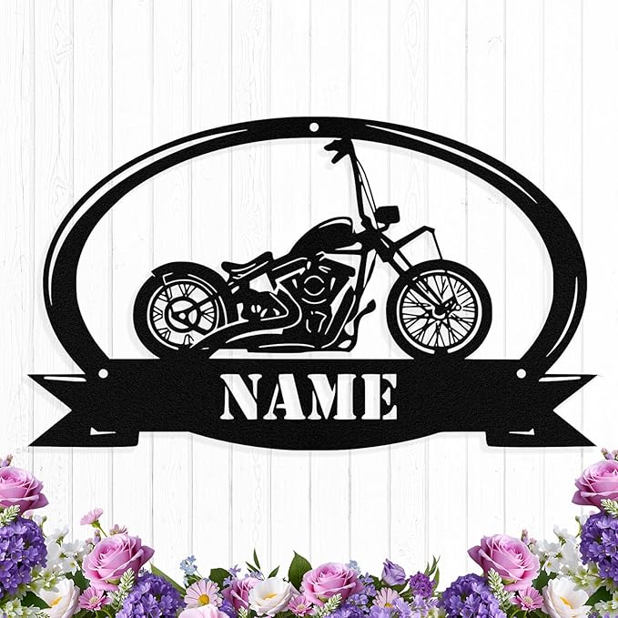 Custom Motorcycle Metal Sign Personalized Biker Name Signs Custom Garage by HengMeiZiK