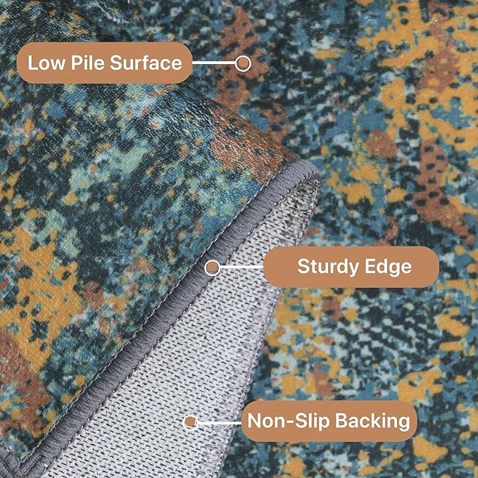 GENIMO Washable Area Rugs for Living Room, 10x14 Vintage Non Slip Rugs - Image 6
