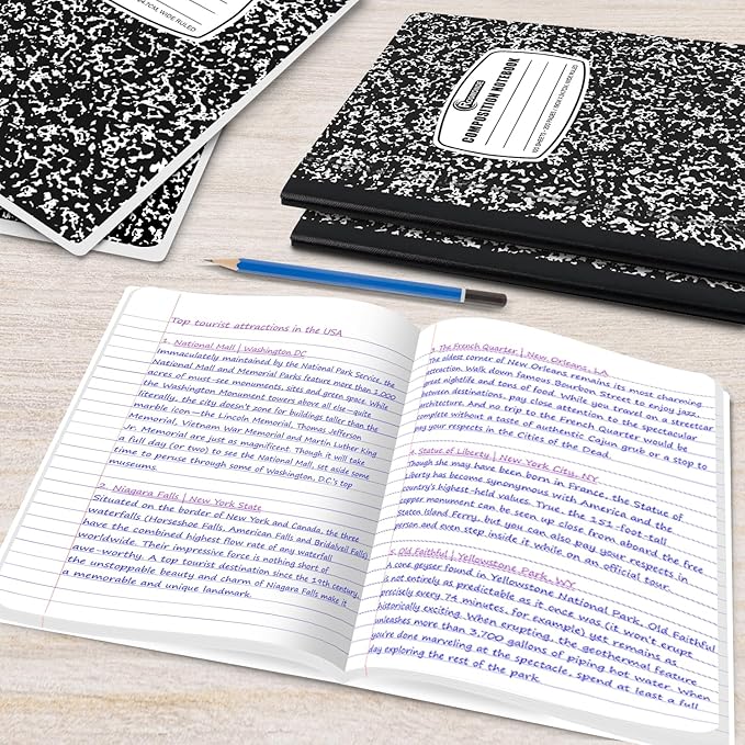 Rosmonde 50 Pack Composition Notebooks Bulk Wide Ruled, 200 Pages, 9-3/4 x 7-1/2 - Image 7