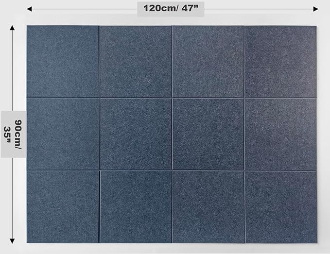 DECORITA Blue Felt Bulletin Board 47"x35" | Large Cork Pin Board Alternative - Image 2