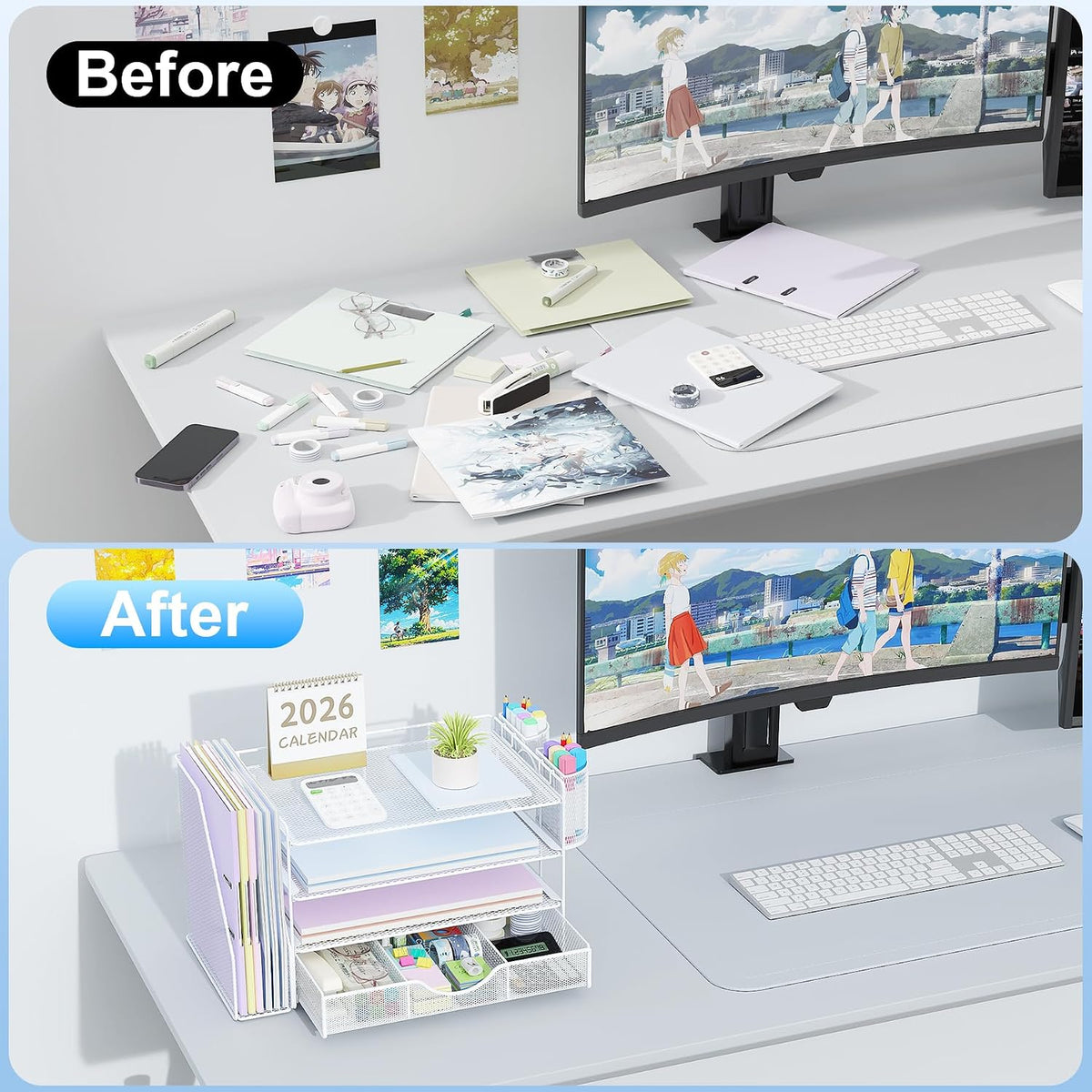 gianotter desk organizers and accessories with file holder shown in use