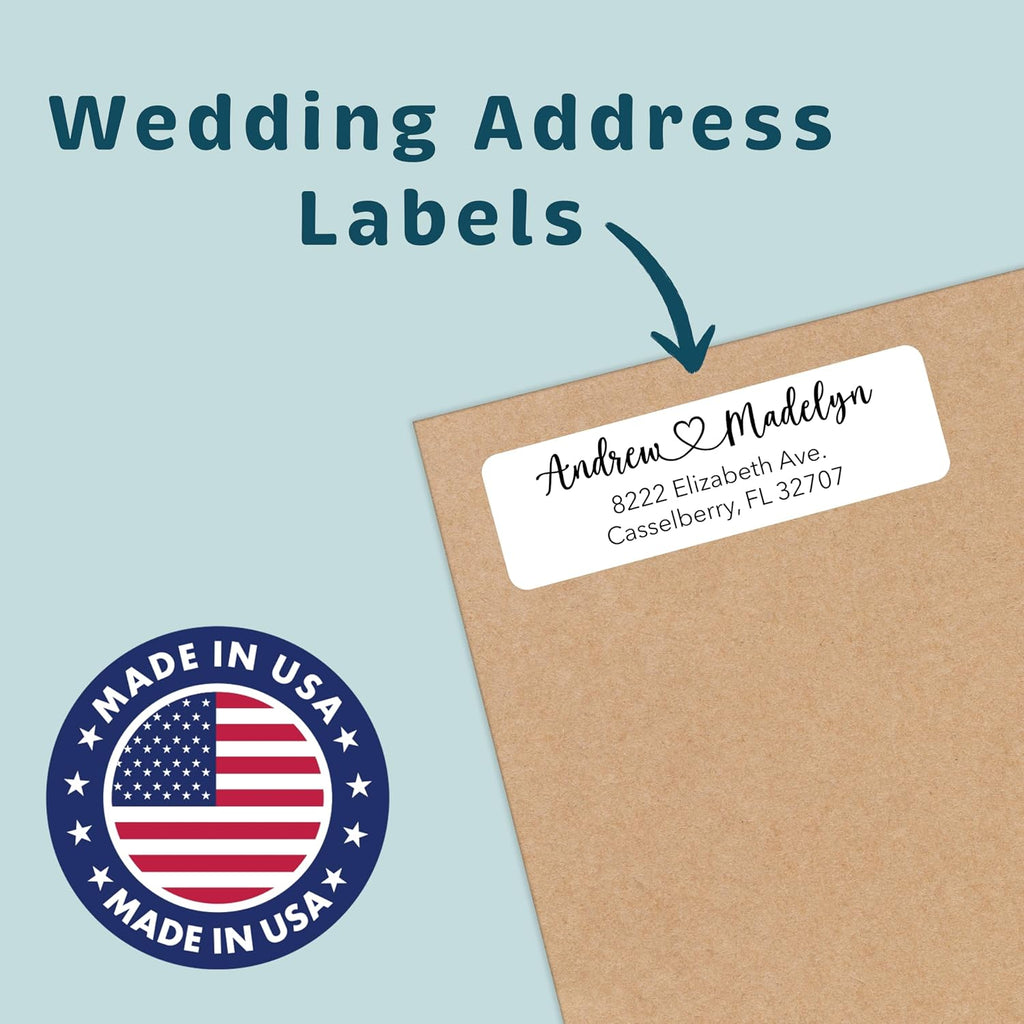 Personalized Return Address Labels - Custom Address Stickers on Sheets for Wedding Invitations (100-1000 Labels)