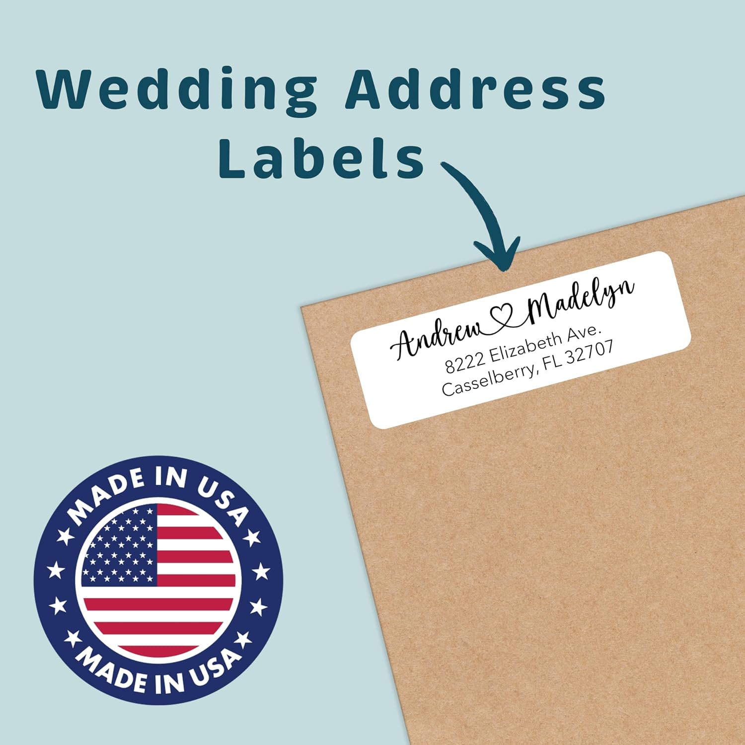 Personalized Return Address Labels - Custom Address Stickers on Sheets for Wedding Invitations (100-1000 Labels)