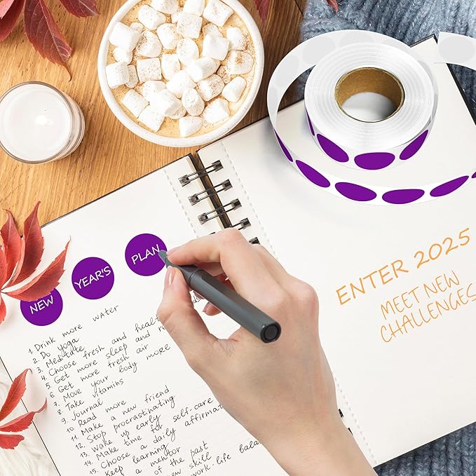 Purple 1 Inch Round Color Coding Dot Labels, 10 Rolls 10000 Dot Stickers in - Image 5