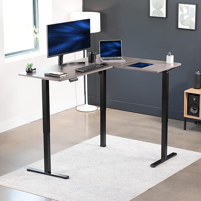 VIVO Electric Corner 63 x 47 inch L-Shaped Standing Desk, Memory Height - Image 2