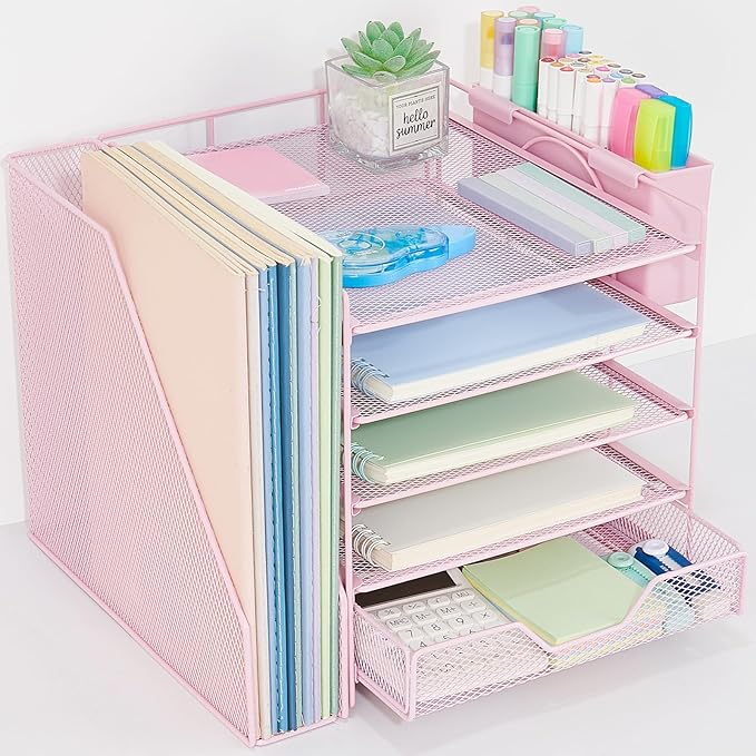 Gugsey Desk Organizer, 5-Tier Paper Letter Tray Organizer by Illuminatinglifewiththewarmthandloveoflight