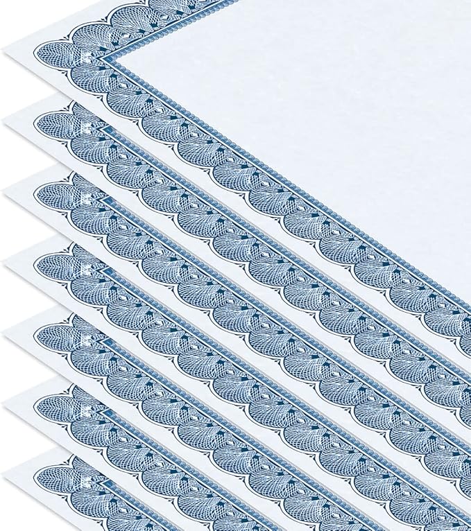 Elite Blue & Blue Parchment Certificate Papers - Image 4