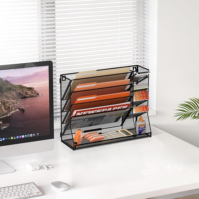 SUPEASY Wall File Organizer, 5-Tier office wall organizer - Image 8