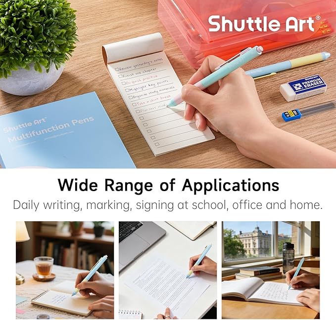 Shuttle Art 4 in 1 Multicolor Pen, 2 Pack Retractable Ballpoint Pens - Image 6