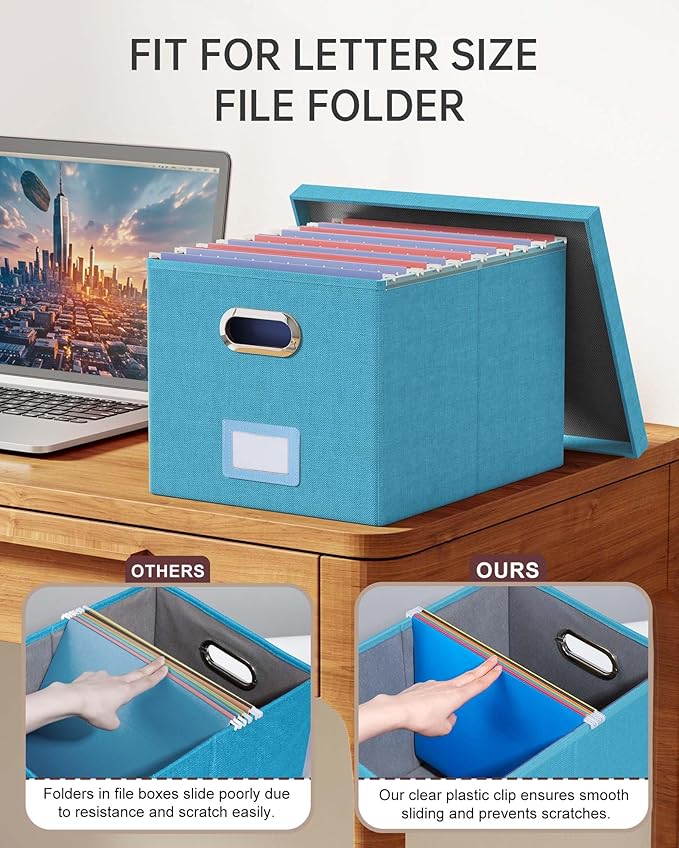 2 Pack File Storage Organizer, Document Organizer, Portable File Box - Image 3