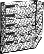 EASEPRES Mail Organizer Wall Mount, 5 Tier Metal Chicken Wire Hanging File - Image 7