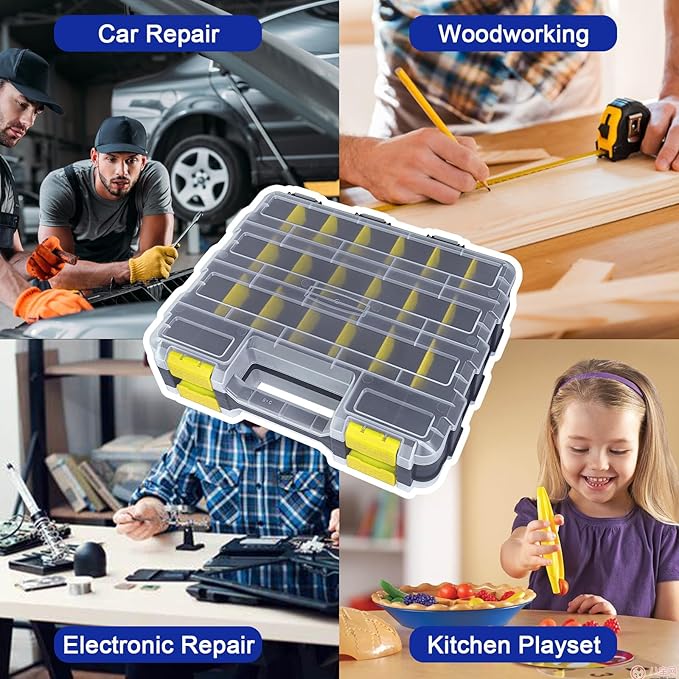 Double Side Tool Box Organizer, Hardware Storage Box, Portable Small Parts - Image 7